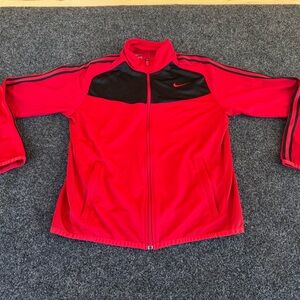 Nike Red & Black Athletic Full Zip Up with Nike Swoosh